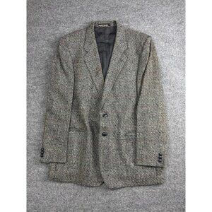 Vintage St Michael Blazer Mens Medium Gray Herringbone Tweed Wool Made UK 80s